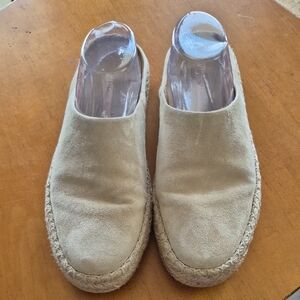 Vince Beige Ulla Suede Espadrille Mules. Sz 10